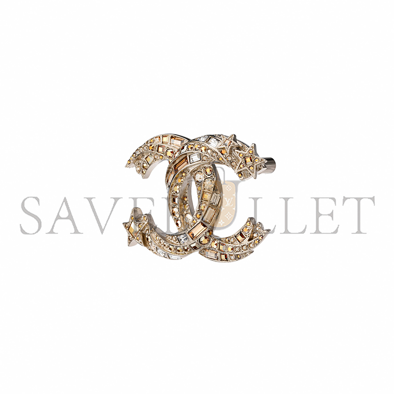 CHANEL DOUBLE C METAL BROOCH AB6192