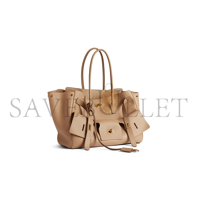 BALENCIAGA WOMEN'S BEL AIR CARRY ALL BAG MEDIUM IN LATTE 8054812ABAV2621 (36*28.9*16cm) BALENCIAGA WOMEN'S BEL AIR CARRY ALL BAG MEDIUM IN LATTE 8054812ABAV2621 (36*28.9*16cm)