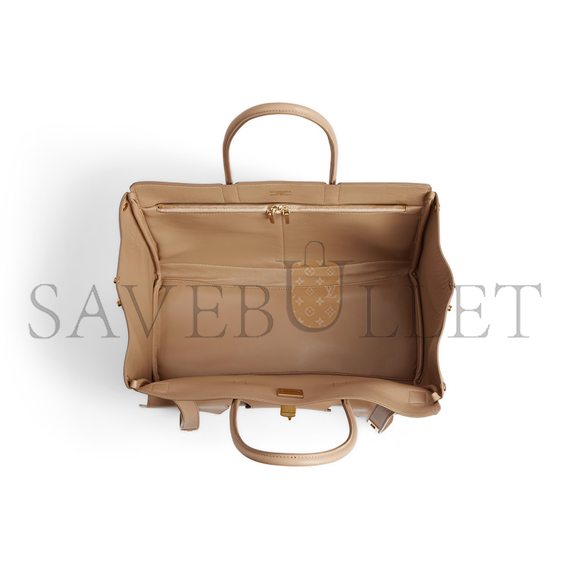 BALENCIAGA WOMEN'S BEL AIR CARRY ALL BAG MEDIUM IN LATTE 8054812ABAV2621 (36*28.9*16cm) BALENCIAGA WOMEN'S BEL AIR CARRY ALL BAG MEDIUM IN LATTE 8054812ABAV2621 (36*28.9*16cm)