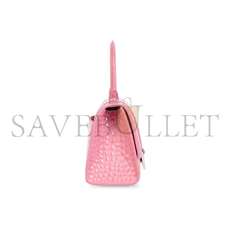 BALENCIAGA WOMEN'S HOURGLASS HANDBAG SMALL IN ROSE PINK 5935461LR6Y5812 (22.9*15*9.9cm)
