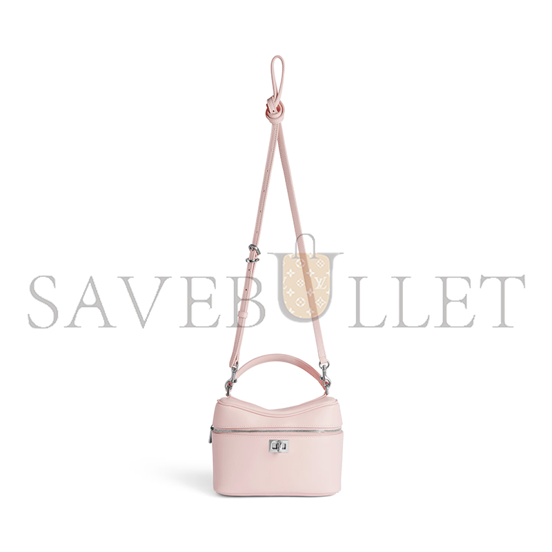 BALENCIAGA WOMEN'S RODEO VANITY IN SUEDE PINK 8455942AA4U5831 (18*12.9*8.3cm)