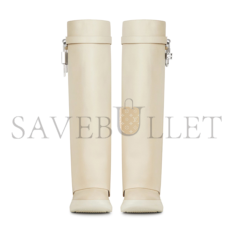 GIVENCHY SHARK LOCK BIKER BOOTS IN GRAINED LEATHER BE7022E1AZ-250
