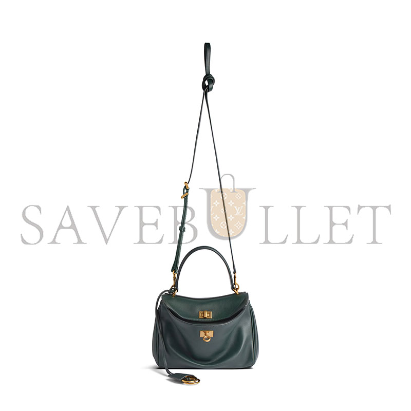 BALENCIAGA WOMEN'S RODEO HANDBAG MINI IN PINE GREEN 7954562AA4V3614 (22.8*9.9*8.3cm) BALENCIAGA WOMEN'S RODEO HANDBAG MINI IN PINE GREEN 7954562AA4V3614 (22.8*9.9*8.3cm)