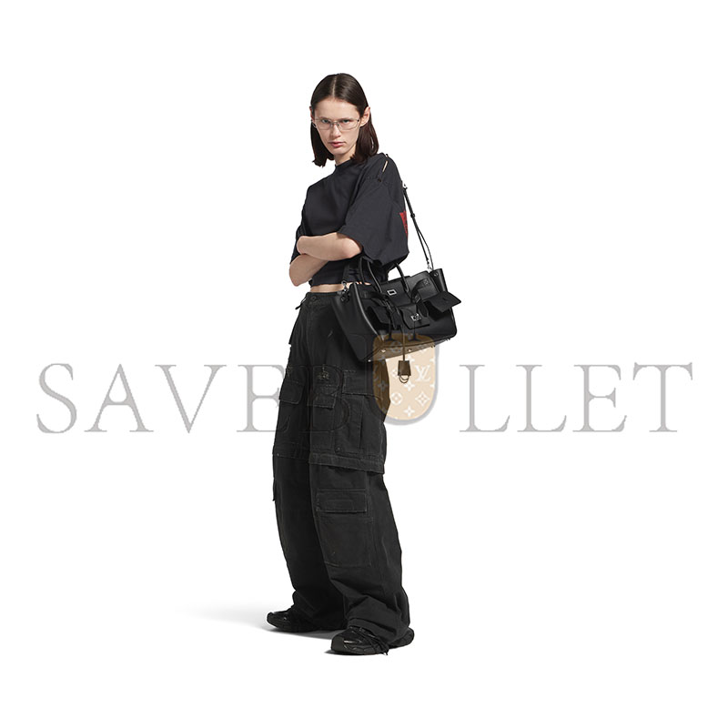 BALENCIAGA WOMEN'S BEL AIR CARRY ALL BAG SMALL IN BLACK 8356892ABAW1000 (30*20*12cm) BALENCIAGA WOMEN'S BEL AIR CARRY ALL BAG SMALL IN BLACK 8356892ABAW1000 (30*20*12cm)