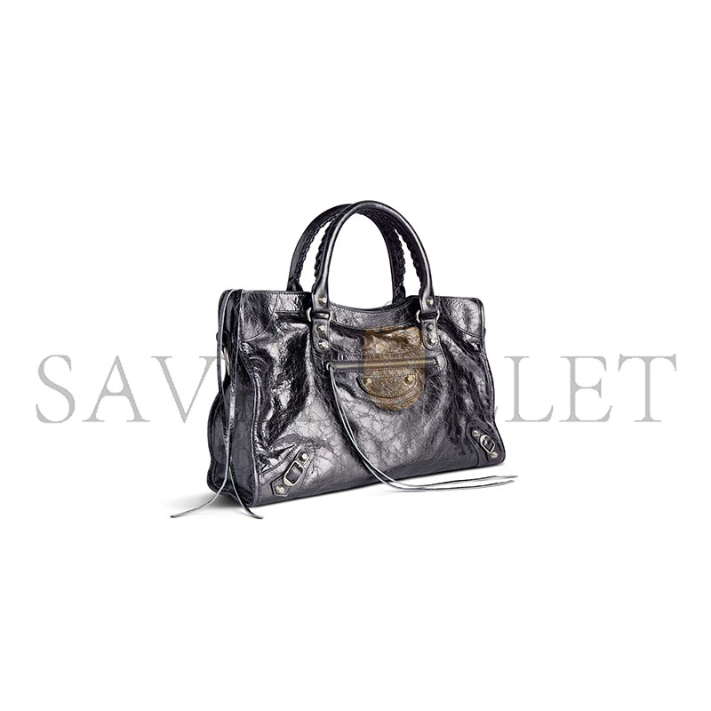 BALENCIAGA WOMEN'S LE CITY BAG MEDIUM IN STEEL GREY 7977862AA9R1314 (37*23.4*14.9cm) BALENCIAGA WOMEN'S LE CITY BAG MEDIUM IN STEEL GREY 7977862AA9R1314 (37*23.4*14.9cm)