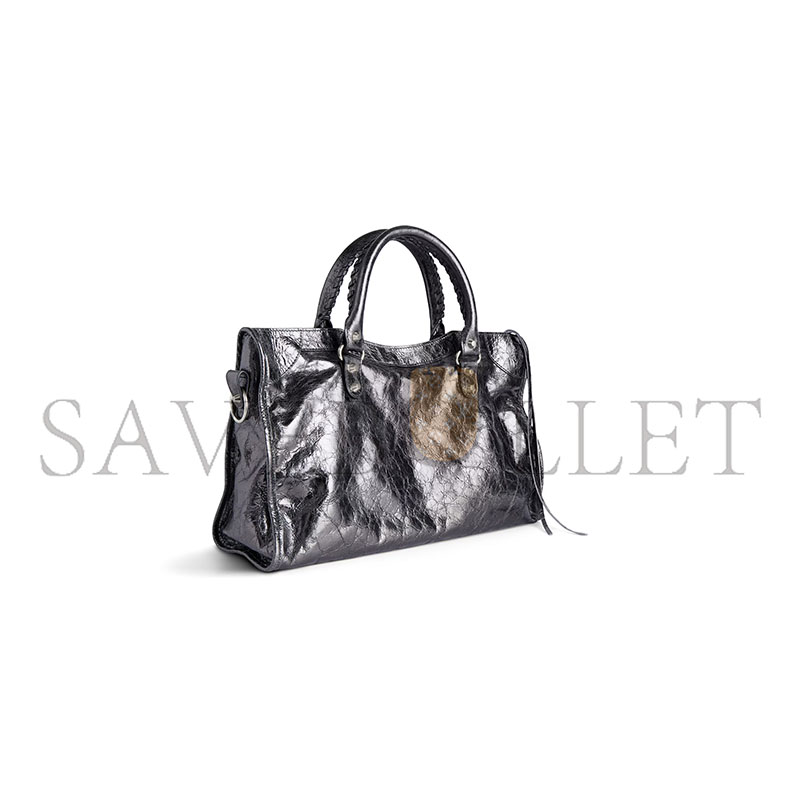 BALENCIAGA WOMEN'S LE CITY BAG MEDIUM IN STEEL GREY 7977862AA9R1314 (37*23.4*14.9cm) BALENCIAGA WOMEN'S LE CITY BAG MEDIUM IN STEEL GREY 7977862AA9R1314 (37*23.4*14.9cm)