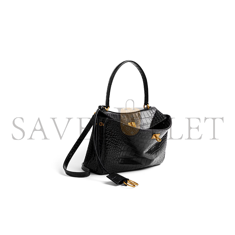 BALENCIAGA WOMEN'S RODEO HANDBAG SMALL IN BLACK 7897792AA5L1000 (28.9*20*9.9cm)