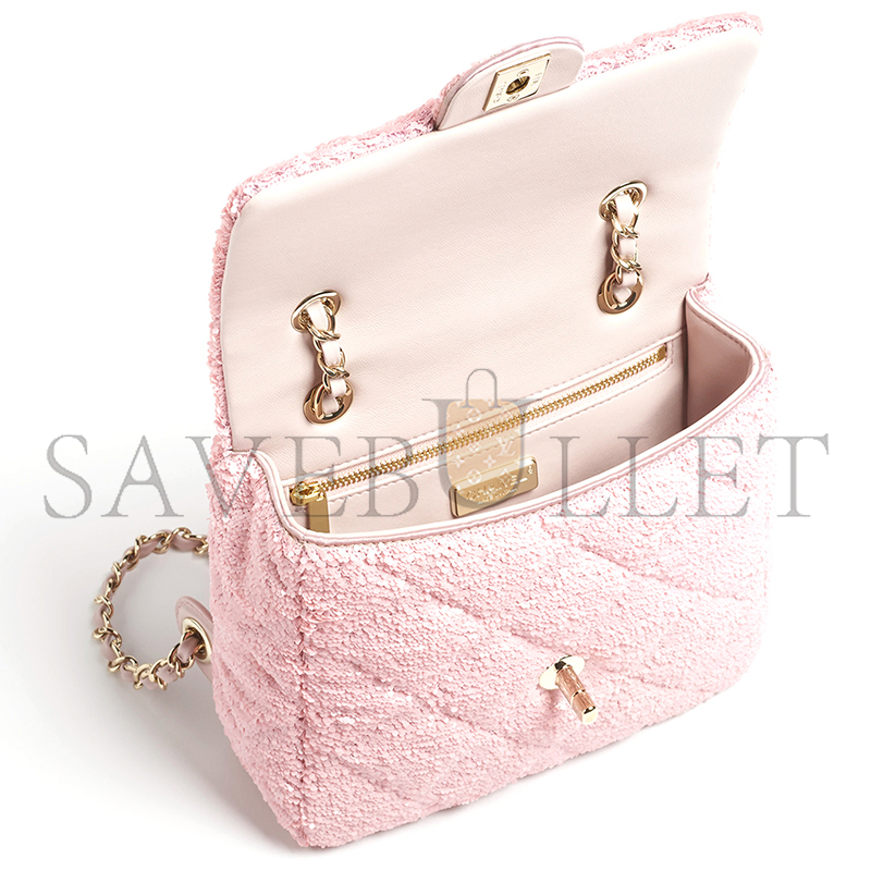 CHANEL BACKPACK QUILTED SEQUINS & GOLD-TONE METAL PINK AS5711 (21*17*7cm) CHANEL BACKPACK QUILTED SEQUINS & GOLD-TONE METAL PINK AS5711 (21*17*7cm)