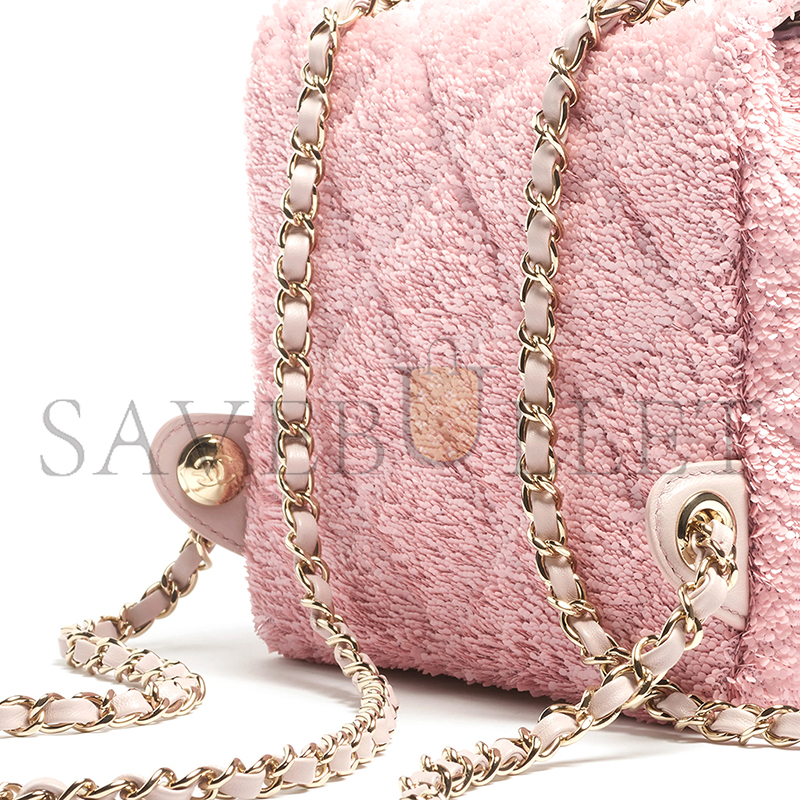 CHANEL BACKPACK QUILTED SEQUINS & GOLD-TONE METAL PINK AS5711 (21*17*7cm) CHANEL BACKPACK QUILTED SEQUINS & GOLD-TONE METAL PINK AS5711 (21*17*7cm)