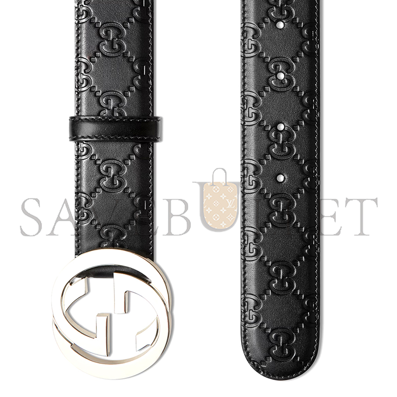 GUCCI CEINTURE AVEC BOUCLE GG ENLACÉS 411924 GUCCI CEINTURE AVEC BOUCLE GG ENLACÉS 411924