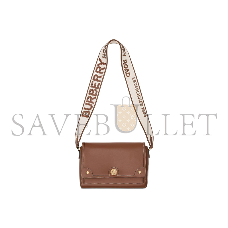 BURBERRY BROWN TOPSTITCHED LEATHER NOTE CROSSBODY BAG 80430551 (25*18*8.5cm) BURBERRY BROWN TOPSTITCHED LEATHER NOTE CROSSBODY BAG 80430551 (25*18*8.5cm)