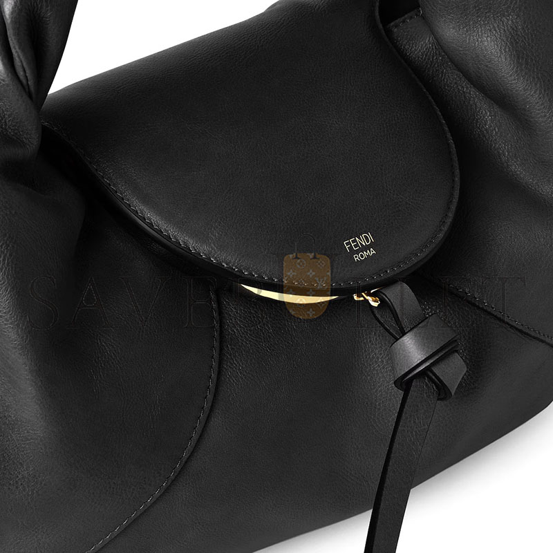 FENDI SPY SMALL BLACK LEATHER BAG 8BR838AYCTF0KUR (32*18*12cm)