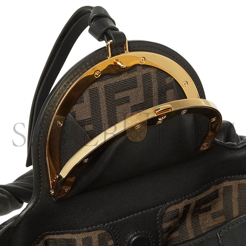 FENDI SPY SMALL BLACK LEATHER BAG 8BR838AYCTF0KUR (32*18*12cm)