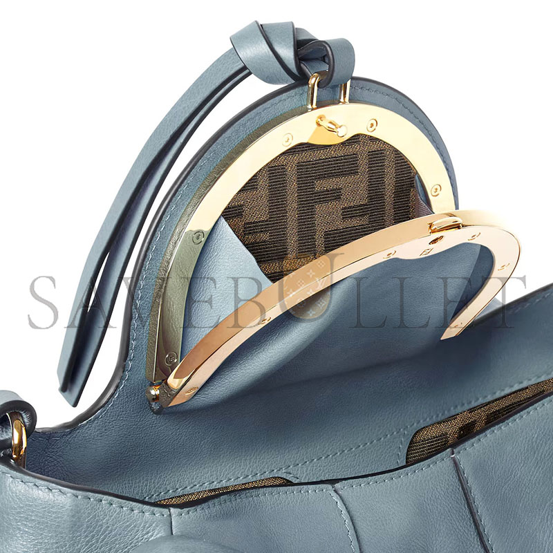 FENDI SPY SMALL MERCURY BLUE LEATHER BAG 8BR838AYCTF1UJC (32*18*12cm)