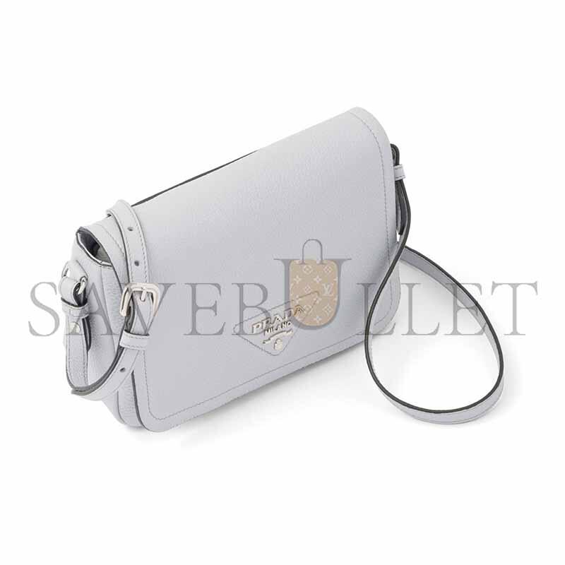 PRADA LEATHER CROSSBODY BAG SHOULDER BAG WOMEN'S CORNFLOWER BLUE 1BD332  (19*12*6cm) 