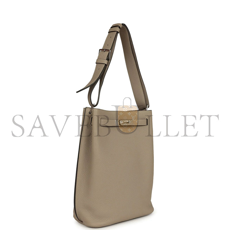 HERMES MASTER SO KELLY 22 GRIS TOURTERELLE TOGO PALLADIUM HARDWARE (30*22*9cm)
