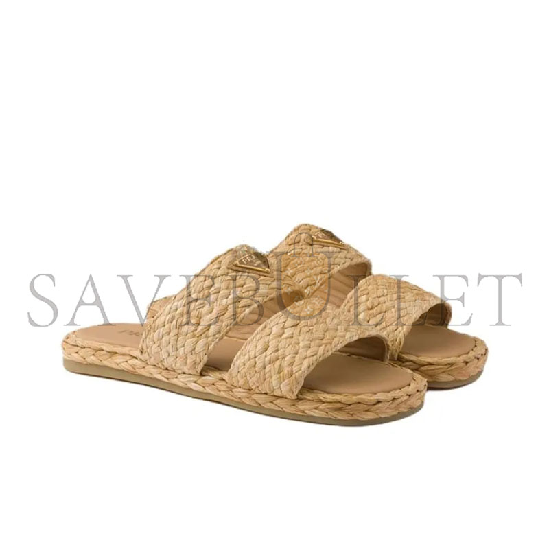 PRADA CROCHET SLIDES IN A NATURAL RAFFIA MATERIA 1XX749 PRADA CROCHET SLIDES IN A NATURAL RAFFIA MATERIA 1XX749