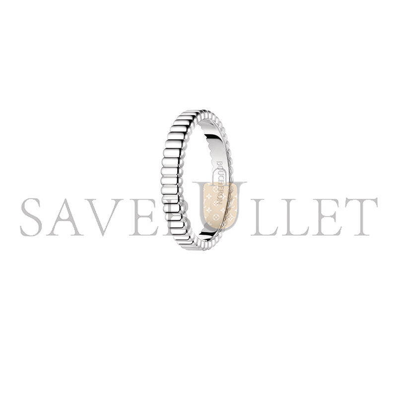 BOUCHERON GROSGRAIN WHITE GOLD WEDDING BAND JAL01170