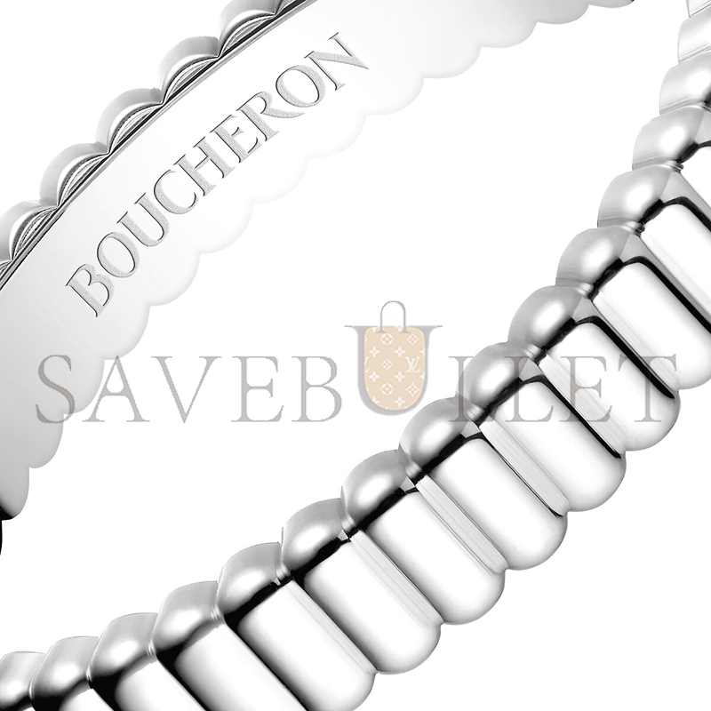 BOUCHERON GROSGRAIN WHITE GOLD WEDDING BAND JAL01170