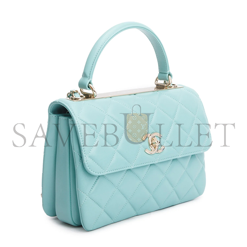 CHANEL LAMBSKIN QUILTED SMALL TRENDY TOP HANDLE BAG A92236 02 (25*17*12cm)