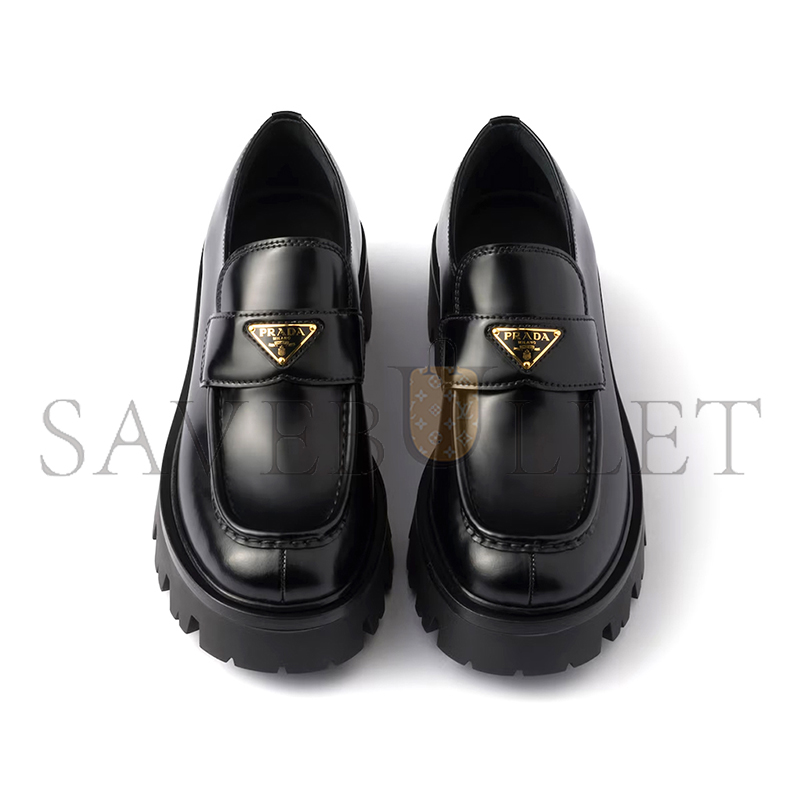PRADA BRUSHED LEATHER LOAFERS 1D185O