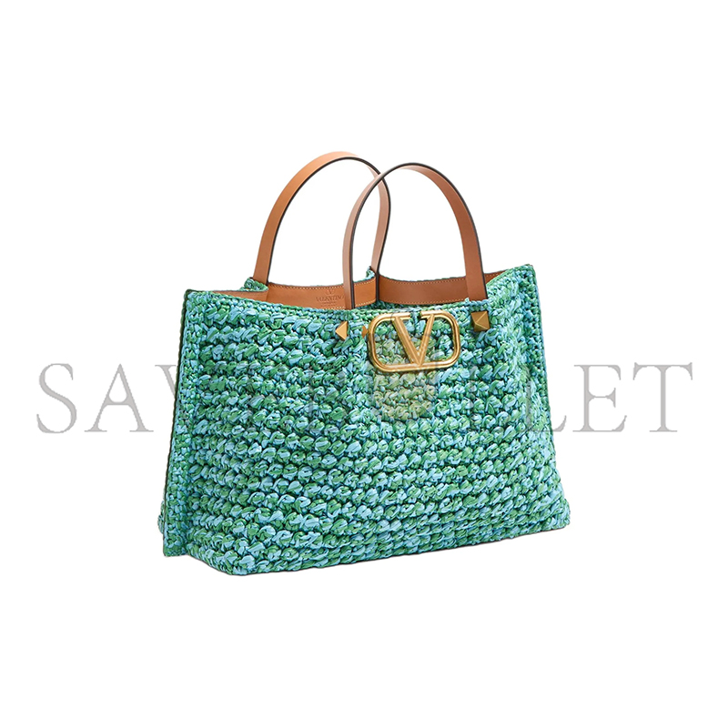 VALENTINO GARAVANI MEDIUM RAFFIA VLOGO SIGNATURE TOTE W2B0R44IEHQS3 (35*25*17cm)