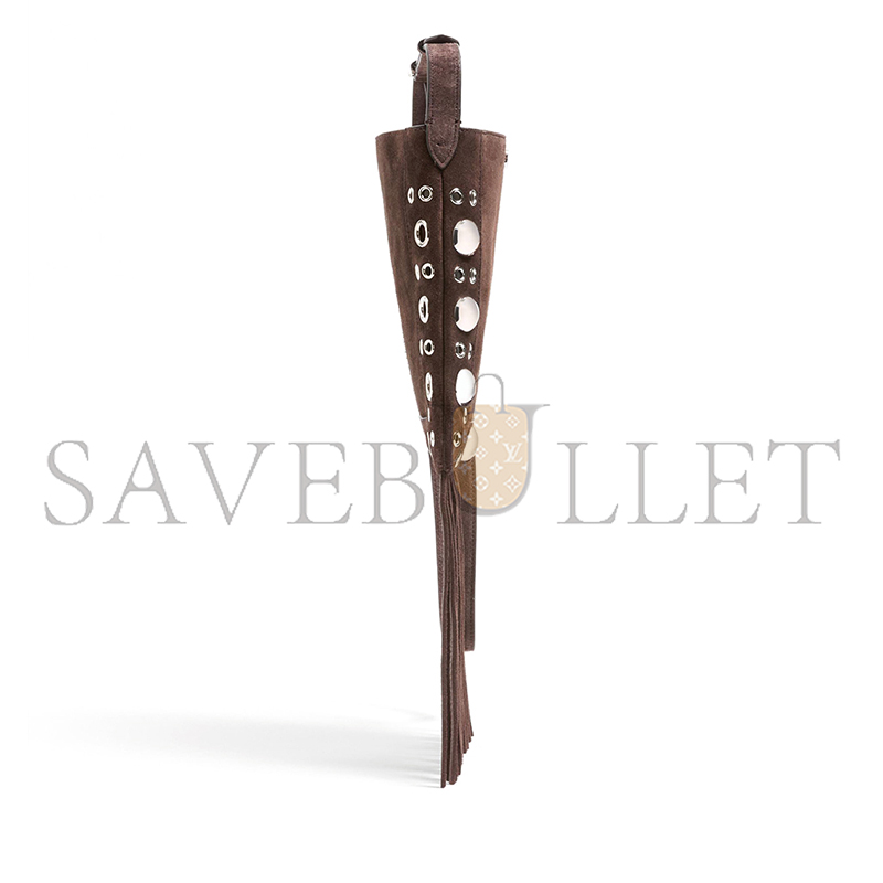 VALENTINO GARAVANI NELLCÔTE SMALL SHOULDER BAG IN SUEDE WITH FRINGES 6W2B0R34JET_0TO (20*20*3cm)