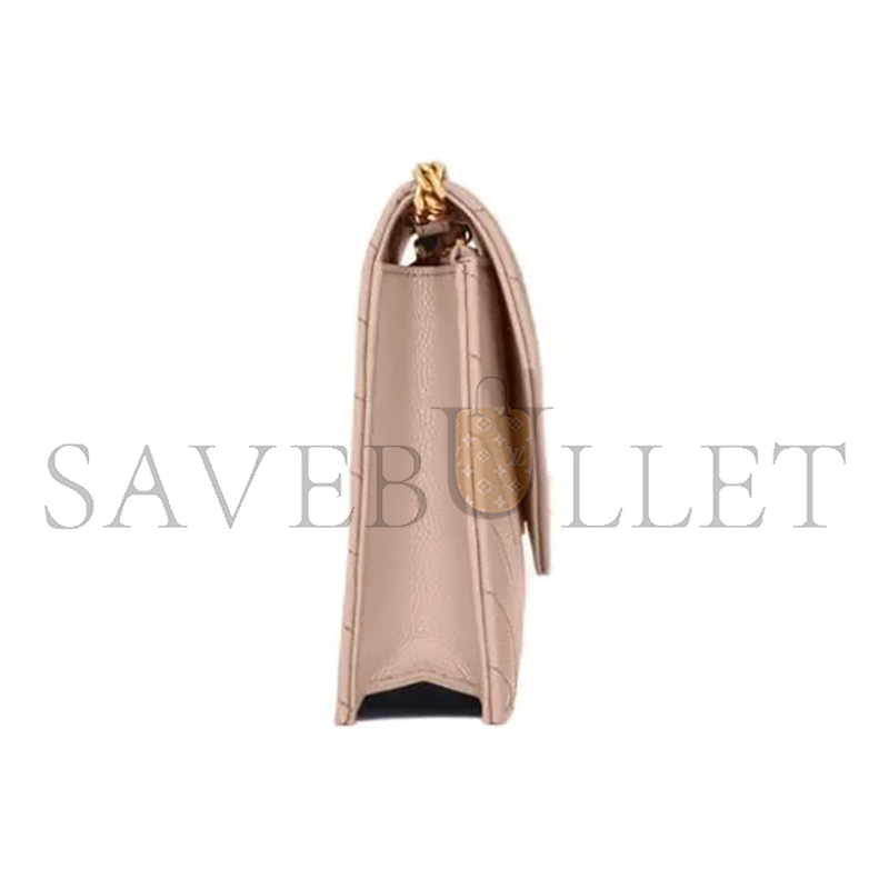 YSL CASSANDRE MATELASSÉ ENVELOPE CHAIN WALLET IN GRAIN DE POUDRE EMBOSSED LEATHER 742920BOW016920 (19*12.5*3.5cm)