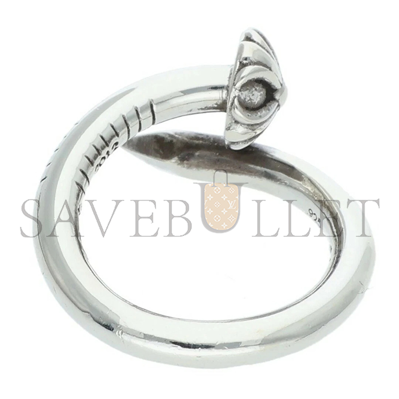 CHROME HEARTS NAIL CRSBALL CROSSBALL SILVER RING 