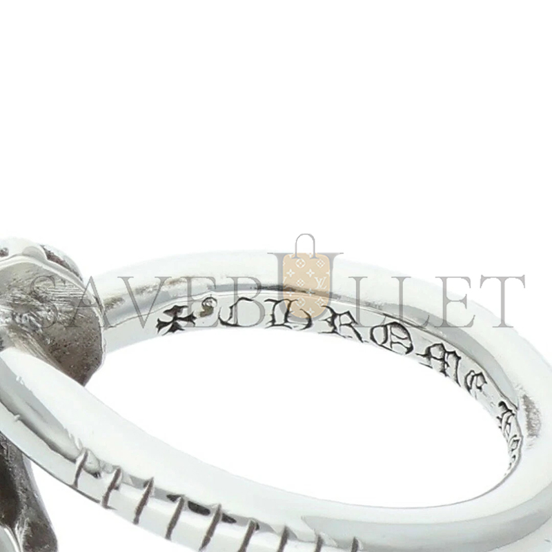 CHROME HEARTS NAIL CRSBALL CROSSBALL SILVER RING 