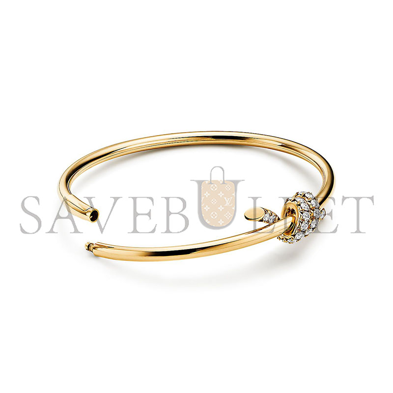TIFFANY WIRE BANGLE IN YELLOW GOLD WITH DIAMONDS 69526012