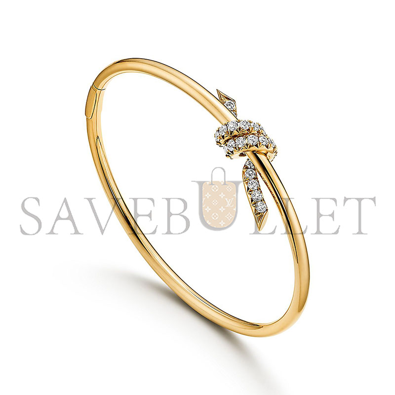 TIFFANY WIRE BANGLE IN YELLOW GOLD WITH DIAMONDS 69526012