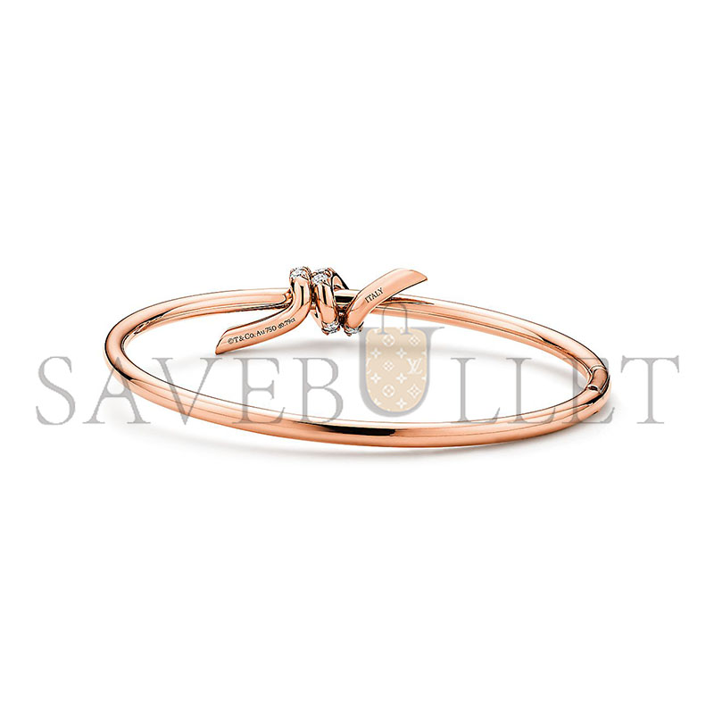 TIFFANY WIRE BANGLE IN ROSE GOLD WITH DIAMONDS 69345034