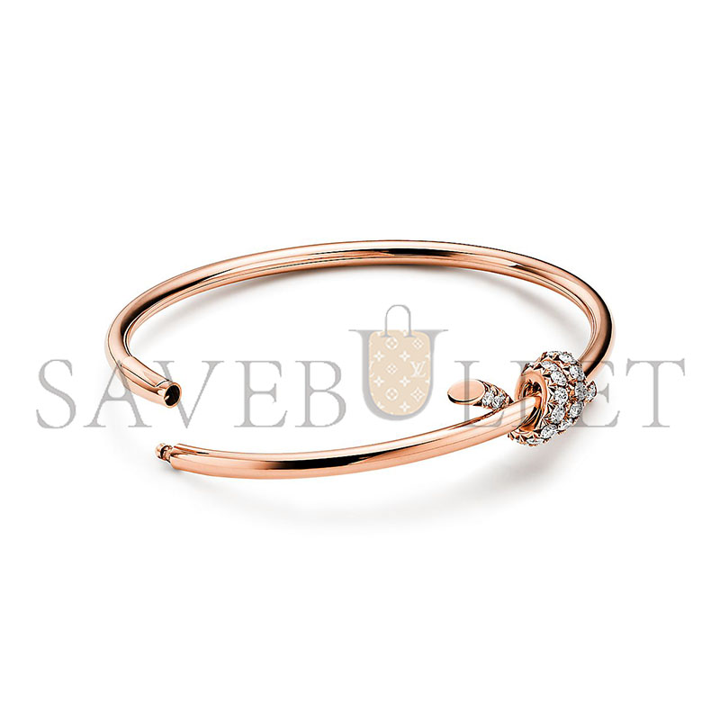 TIFFANY WIRE BANGLE IN ROSE GOLD WITH DIAMONDS 69345034