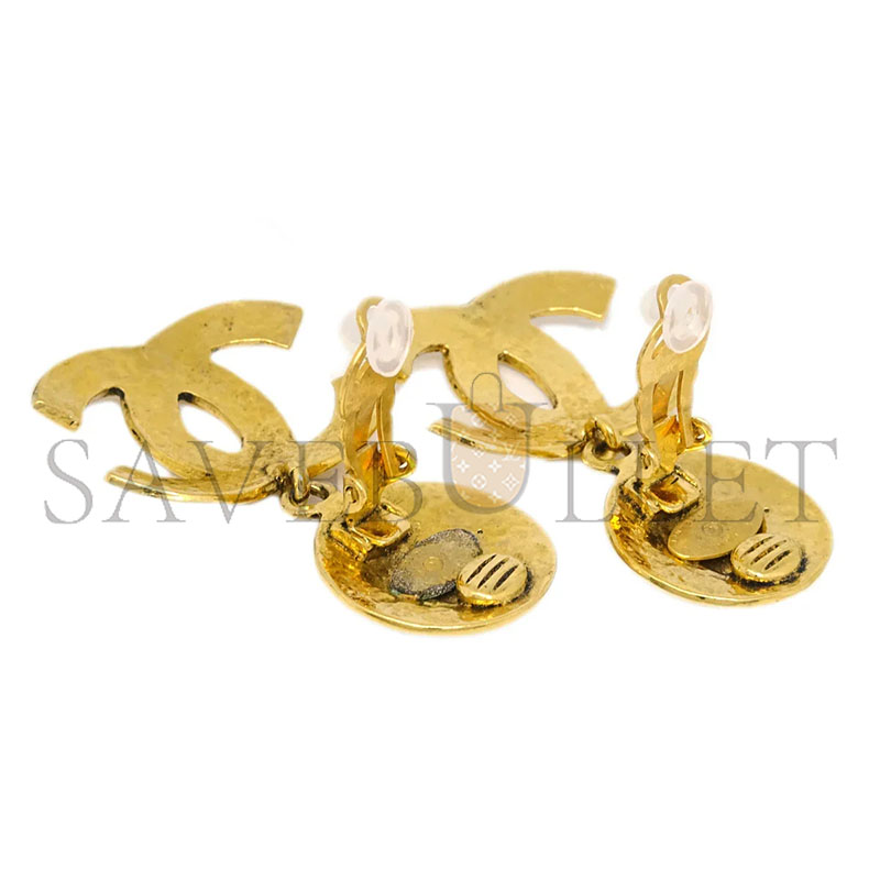 CHANEL QUILTED CC DANGLE EARRINGS