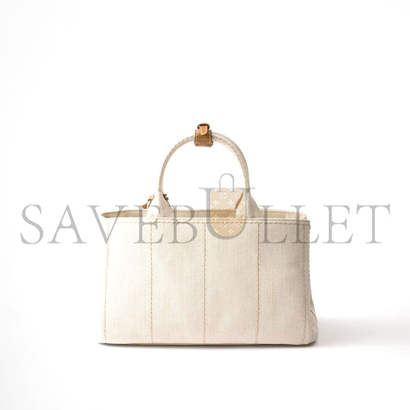 PRADA JARDINIÈRE LARGE LINEN BLEND HANDBAG 1BG554 (33*20*18cm) PRADA JARDINIÈRE LARGE LINEN BLEND HANDBAG 1BG554 (33*20*18cm)