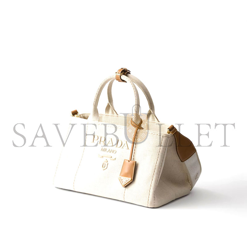 PRADA JARDINIÈRE LARGE LINEN BLEND HANDBAG 1BG554 (33*20*18cm) PRADA JARDINIÈRE LARGE LINEN BLEND HANDBAG 1BG554 (33*20*18cm)