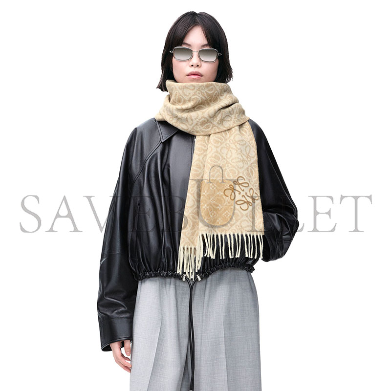 LOEWE ANAGRAM SCARF IN WOOL AND CASHMERE F811SS1X01 (180*38cm)