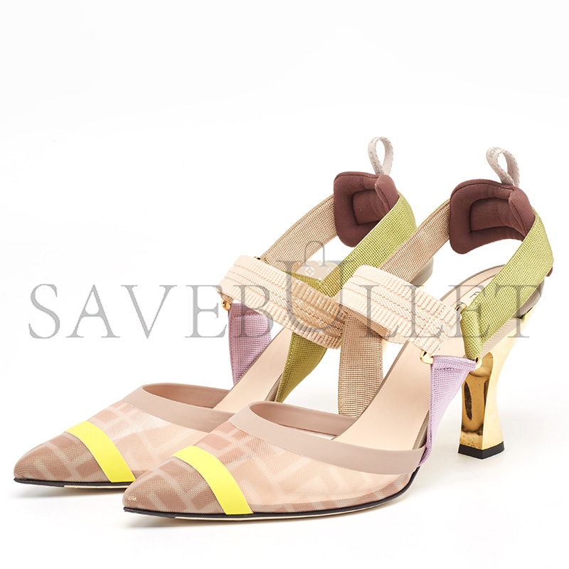 FENDI COLIBRI HIGH-HEELED SLINGBACKS 8J8143AN7HF2KNV