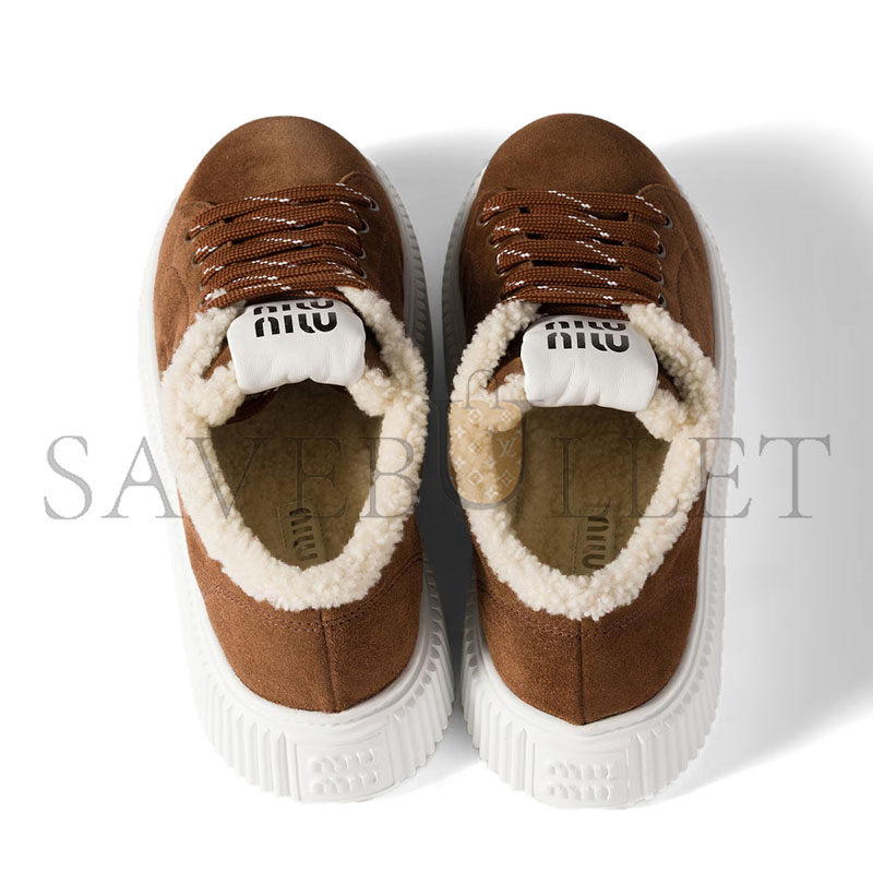 MIU MIU SUEDE AND SHEARLING SNEAKERS 5E389E MIU MIU SUEDE AND SHEARLING SNEAKERS 5E389E