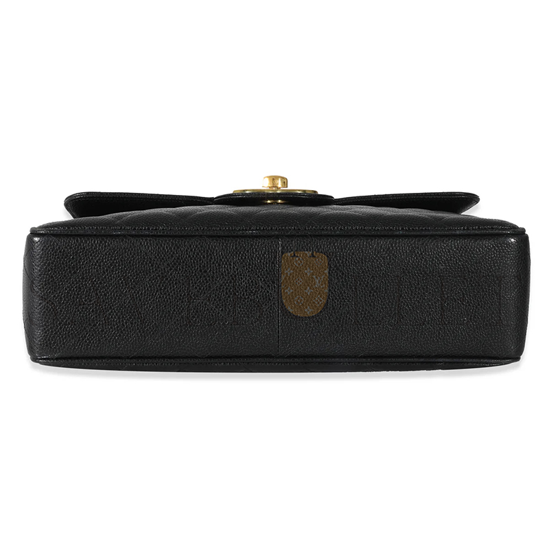 CHANEL MASTER VINTAGE BLACK CAVIAR CLASSIC FLAP BAG (30*21*8cm)