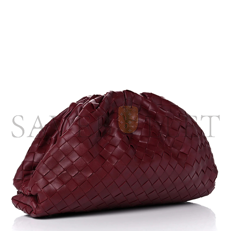 BOTTEGA VENETA NAPPA MAXI INTRECCIATO THE POUCH OVERSIZED CLUTCH BORDEAUX (39*21*13cm)