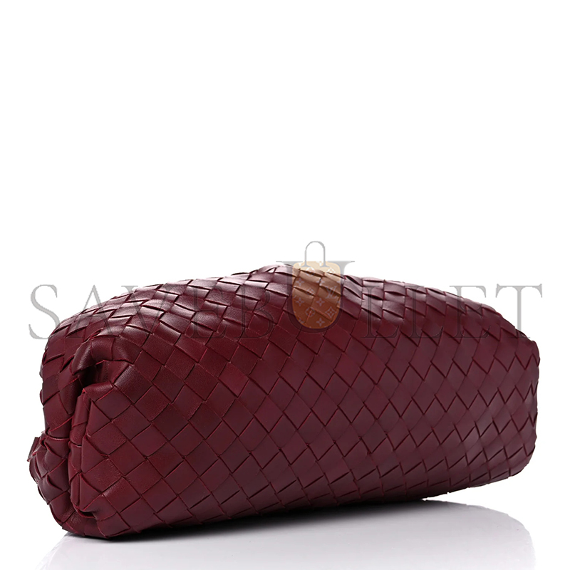 BOTTEGA VENETA NAPPA MAXI INTRECCIATO THE POUCH OVERSIZED CLUTCH BORDEAUX (39*21*13cm)