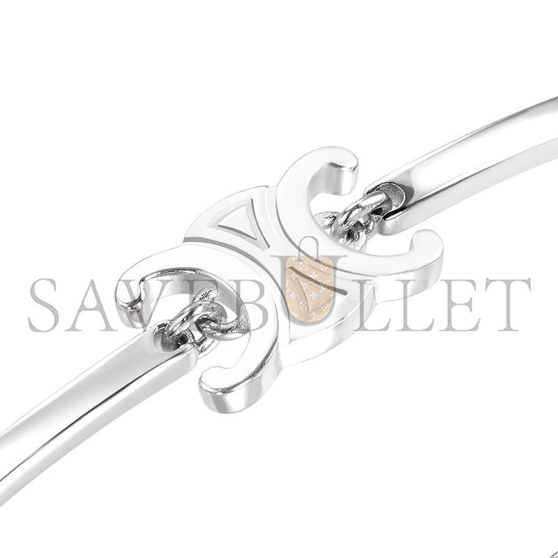 CELINE TRIOMPHE ARTICULATED BRACELET IN BRASS WITH RHODIUM FINISH 46Z676BRA.36SI
