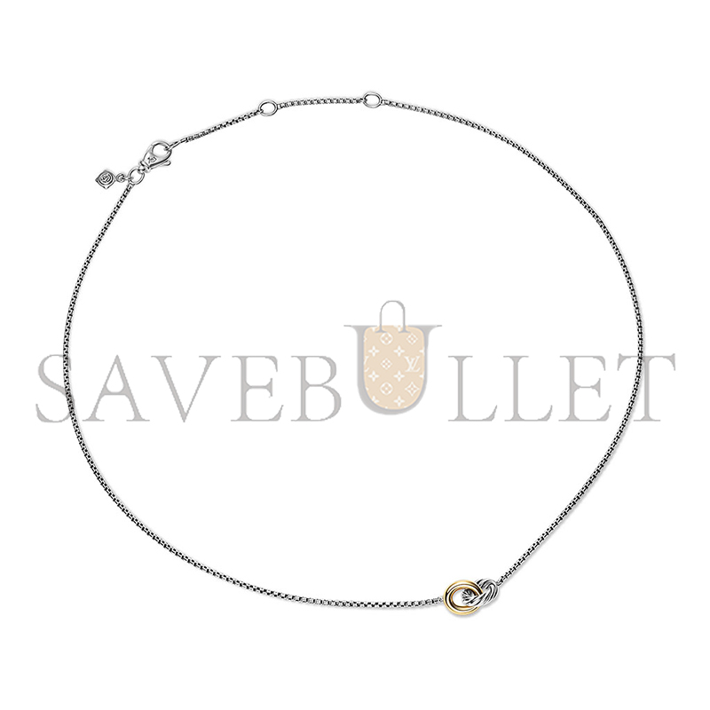 DAVID YURMAN PETITE CABLE LINKED NECKLACE STERLING SILVER WITH 14K YELLOW GOLD, 15MM 192740692154 DAVID YURMAN PETITE CABLE LINKED NECKLACE STERLING SILVER WITH 14K YELLOW GOLD, 15MM 192740692154