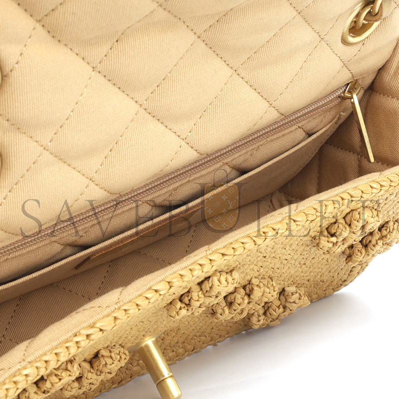 CHANEL SEASONAL RAFFIA FLAP AS4529 (22.5*13.5*7cm)