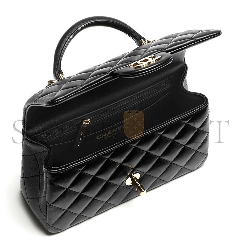 CHANEL MINI CLASSIC HANDBAG WITH TOP HANDLE AS2431 (20*12*6cm)