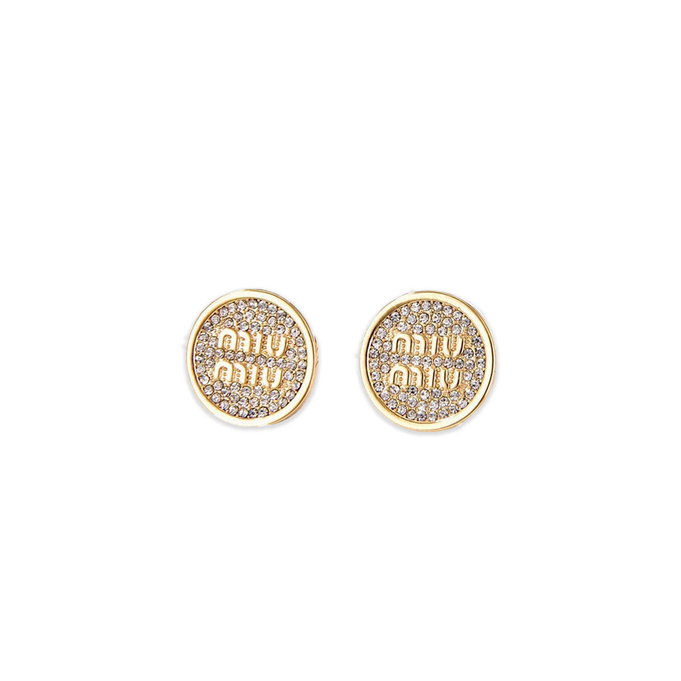 MIU MIU GOLD CRYSTAL ROUND STUD EARRINGS 50ZG560100 MIU MIU GOLD CRYSTAL ROUND STUD EARRINGS 50ZG560100