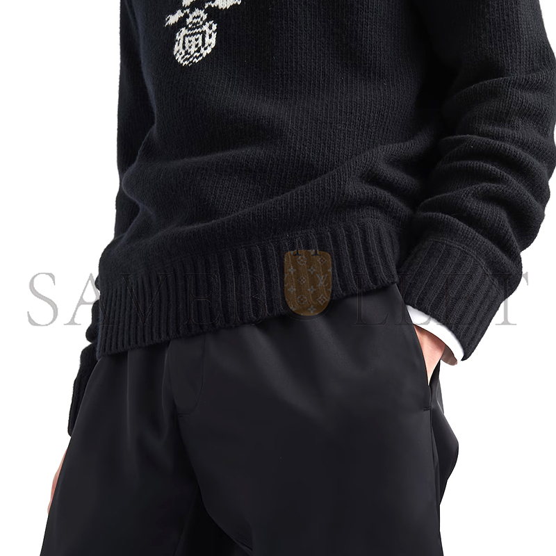 PRADA WOOL AND CASHMERE CREW-NECK SWEATER UMB223