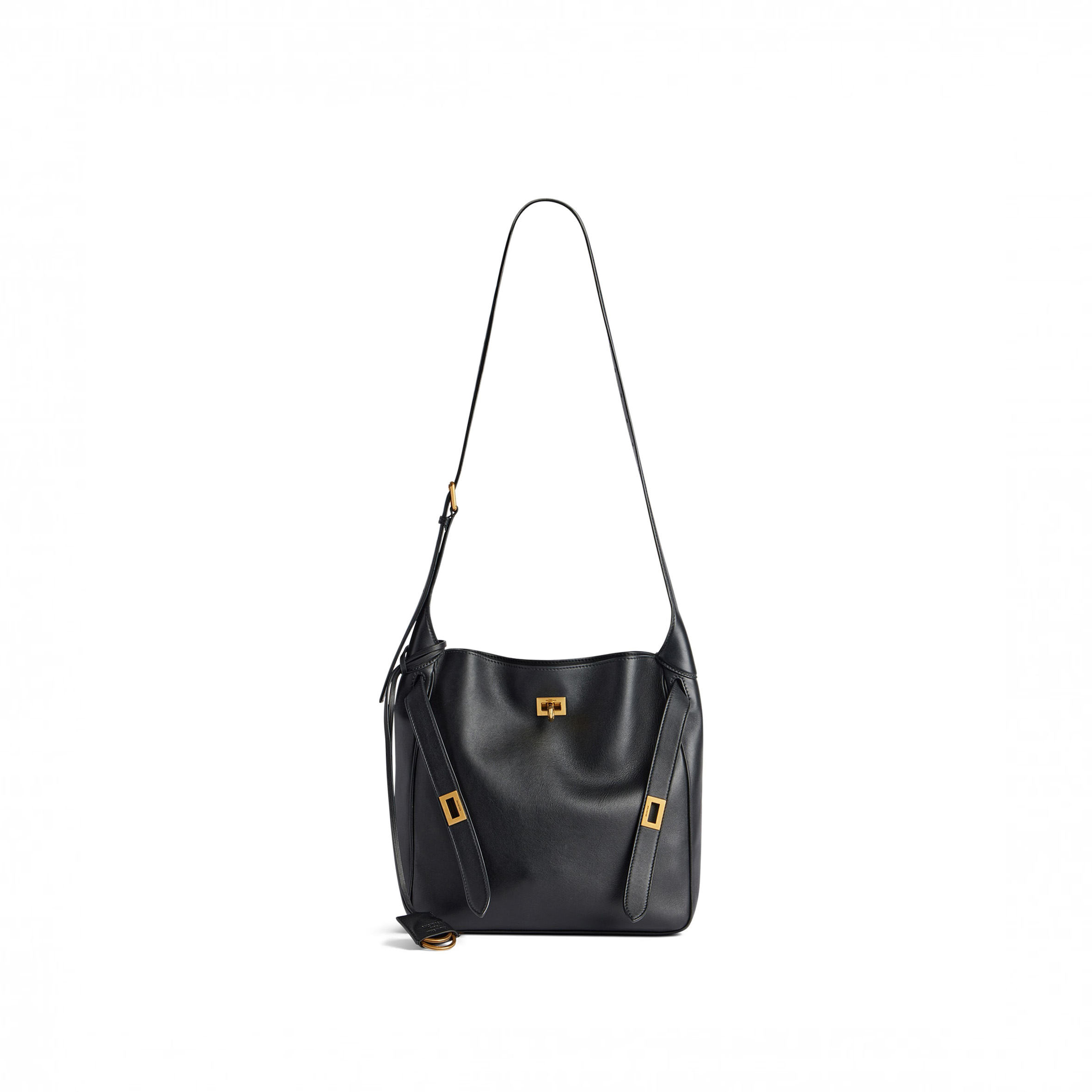 BALENCIAGA BEL AIR SMALL HOBO BAG IN BLACK SMOOTH CALFSKIN, GOLD HARDWARE 8110182ABAV1000 (26.9*25.9*9.9cm) BALENCIAGA BEL AIR SMALL HOBO BAG IN BLACK SMOOTH CALFSKIN, GOLD HARDWARE 8110182ABAV1000 (26.9*25.9*9.9cm)